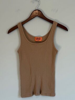 Rare VTG Y2K Juicy Couture ORANGE TAG Ribbed Tank Top S USA Love P&G Y2K Brown